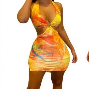 Tropical halter dress